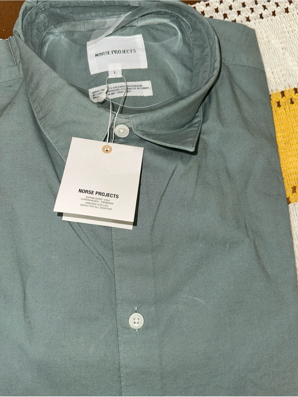 Norse Projects Sage Green Button-Down Cotton Shirt